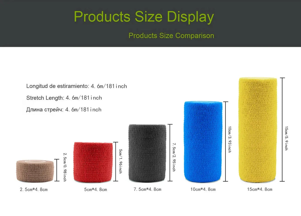 1/6 Stücke Buntes Sport-Tape Selbstklebende Elastische Bandage Elastoplast Sportschutz Knie Finger Knöchel Handfläche Schulter