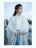 Originelles Chinesisches Blumenwolken Hanfu Kleid Herren Damen Traditionelles Weijin-Perioden Farbverlauf Kostüm Nischen Fee Cosplay Kleidung