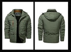 Herren Winterjacke Fleece-Futter Outdoor Parka Mantel Kapuzen-Windbreaker Militär Dick Warme Oberbekleidung Große Größe 6XL Multi-Taschen
