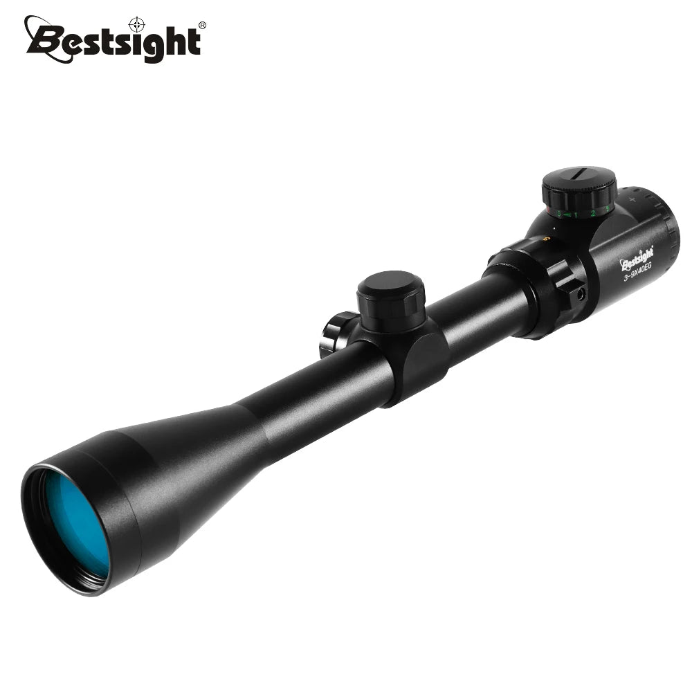 3-9x40 Jagdzielfernrohr Rot oder Grün beleuchtet Optisches Visier mit Montagen Mil Dot Absehen Taktisches Airhunting