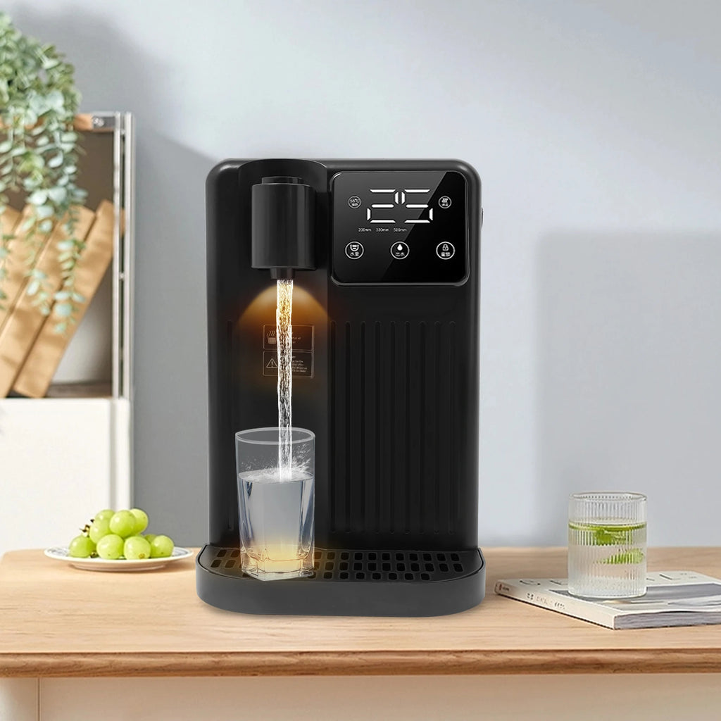 1700W 3L Sofort-Heißwasserspender 3s Heizung LED Touchscreen Wasserkocher 25-99°C Temperaturregelung EU Stecker für Zuhause Büro Schwarz