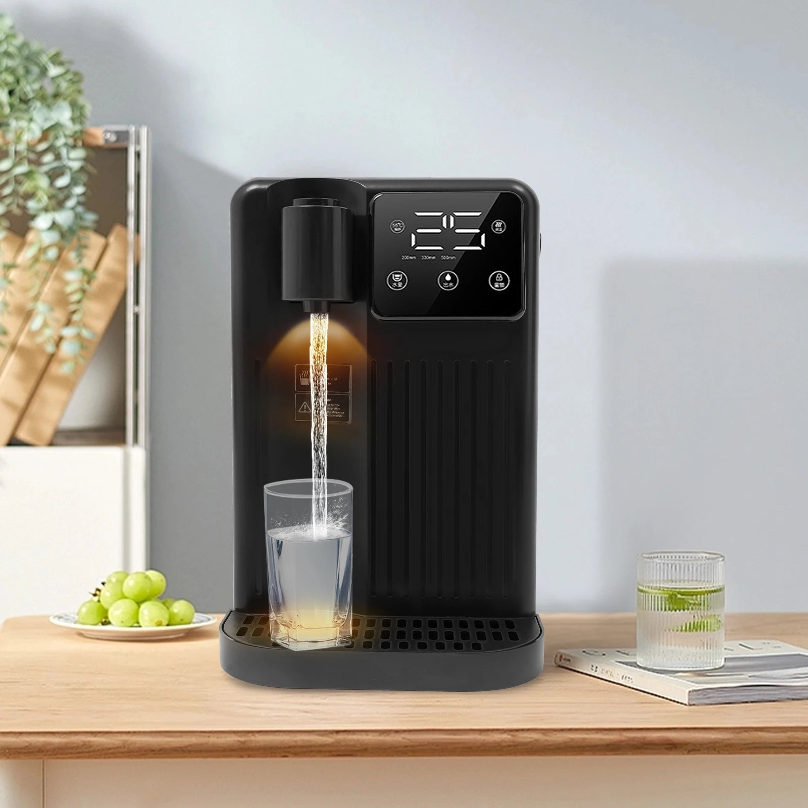 1700W 3L Sofort-Heißwasserspender 3s Heizung LED Touchscreen Wasserkocher 25-99°C Temperaturregelung EU Stecker für Zuhause Büro Schwarz