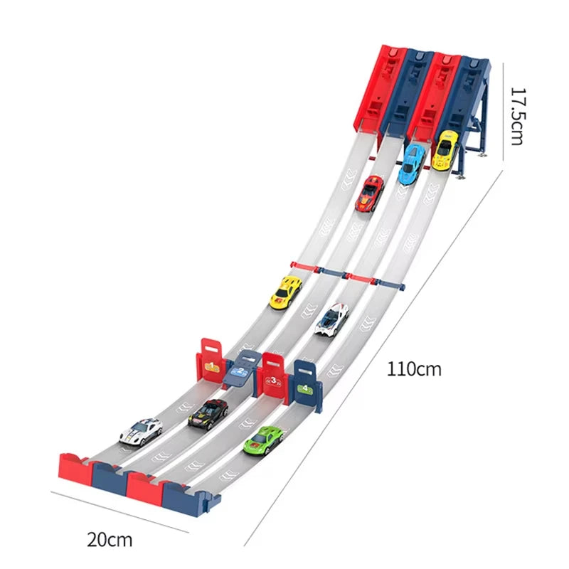 Kids Toy Racing Track Toy Vehicle with Alloy Car Slot Car Race Track Set Educational Game Boys Toys for 6 7 8-12 Years Boy Gifts
