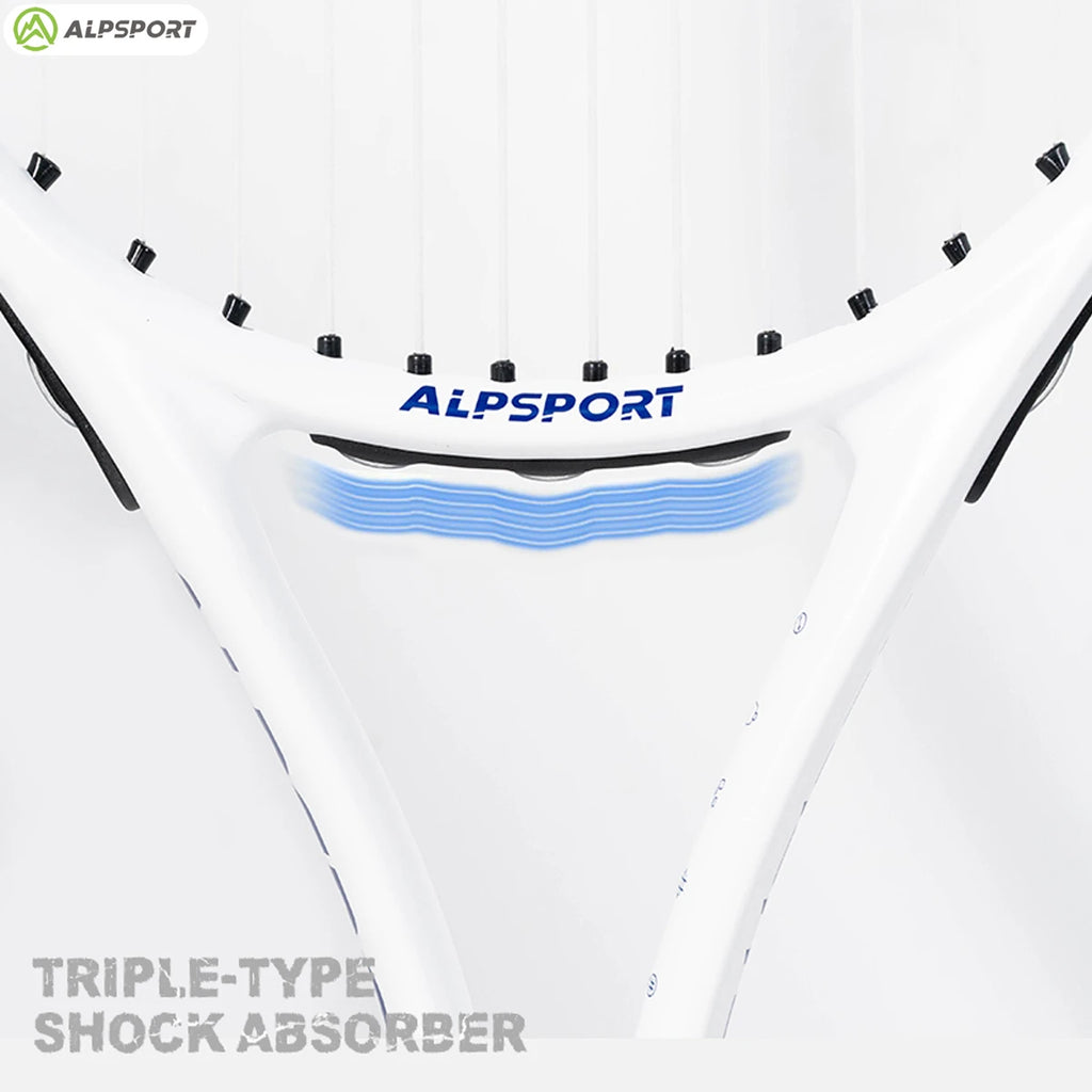 ALPSPORT Carbonfaser Tennisschläger T800 18K – Profi-Qualität mit Tasche & Band, leichter Trainingsschläger für Erwachsene, Herren & Damen