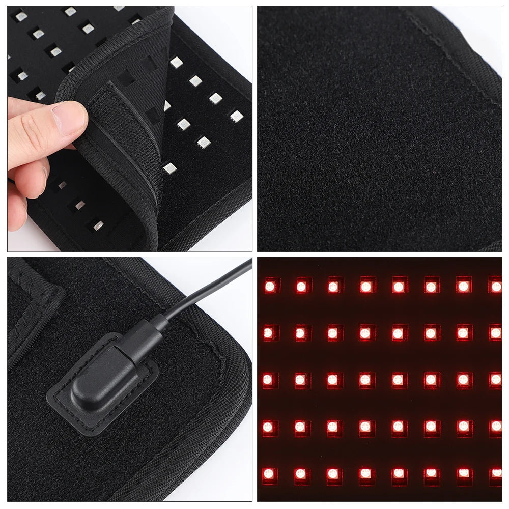 25x13.5cm 60 LEDs 660nm Rotlicht-Infrarotgürtel 850nm Rücken Fettverbrennung Wickel Schlankheitsmaschine Taillen-Timing-Pad für Muskel-Hautpflege