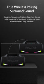 ZEALOT S79 Bluetooth-Lautsprecher 100W Tragbarer Subwoofer HiFi Dual Pairing Schnellladung 24000mAh Akku