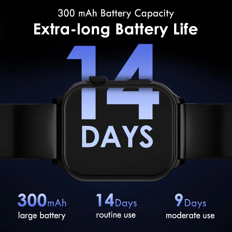 Lenovo 2026 Smartwatch 1,96" HD AMOLED Display Herzfrequenz-Gesundheitsüberwachung Bluetooth-Sprachanrufe Smartwatch für Android IOS
