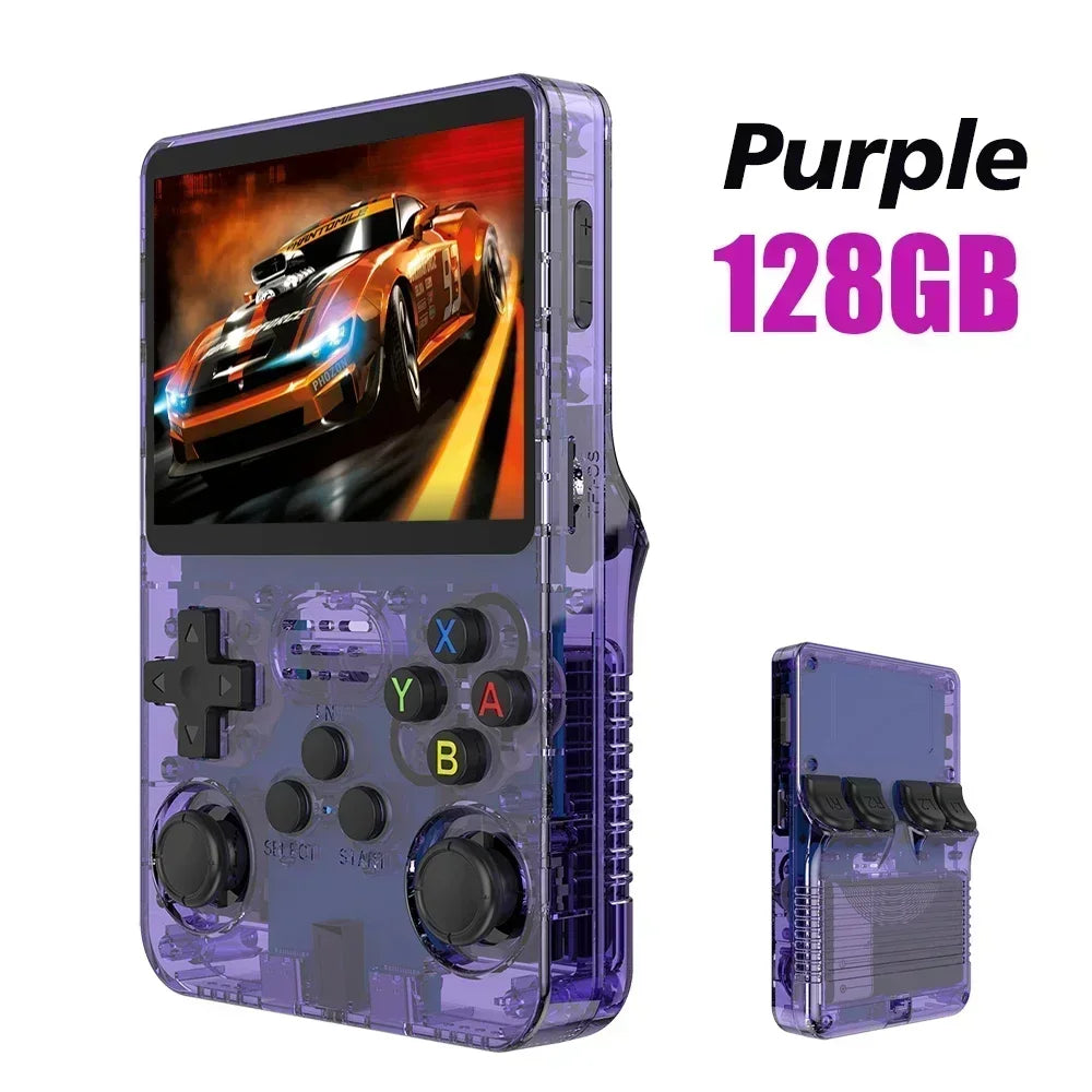 128G R36S Retro Handheld-Videospielkonsole Linux-System 3,5 Zoll IPS-Bildschirm R35s Pro Tragbarer Taschen-Videoplayer 64 GB Spiele
