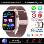 2025 Neue KI-Diagnose Blutfette Harnsäure Körperzusammensetzung Test Smartwatch für Herren EKG+PPG Bluetooth Anruf Gesundheits-Smartwatch