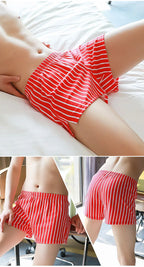 Herrenunterwäsche Boxershorts Gestreifte Lose Shorts Trend Herren Slips 100% Baumwolle Arrow Pants Klassische Basics Hauskleidung Schlafunterhosen