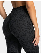 High Waist Leopard Print Yoga Hose, Po-Lifting Leggings mit Bauchkontrolle