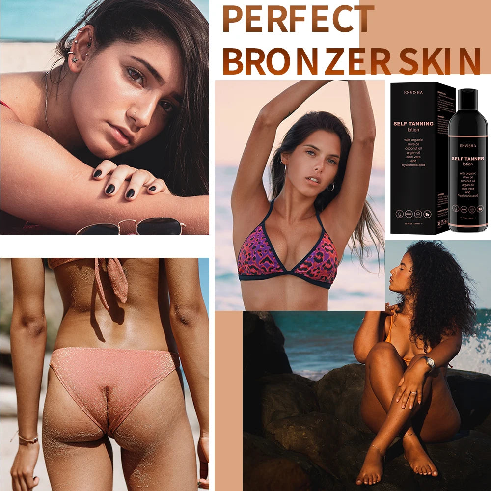 ENVISHA Make-up Foundation Körperpflege Selbstbräunungslotion Schnelle Gesichtsbräunungscreme Feuchtigkeitsspendender Bronzer Nährende Gesichtscreme