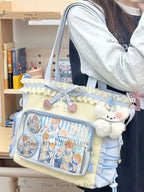 Neue Y2K Süße Japanische Ita Bag Lolita Mädchen Transparente Umhängetasche Große Kapazität Umhängetasche Lässige Tasche DIY Display Handtaschen