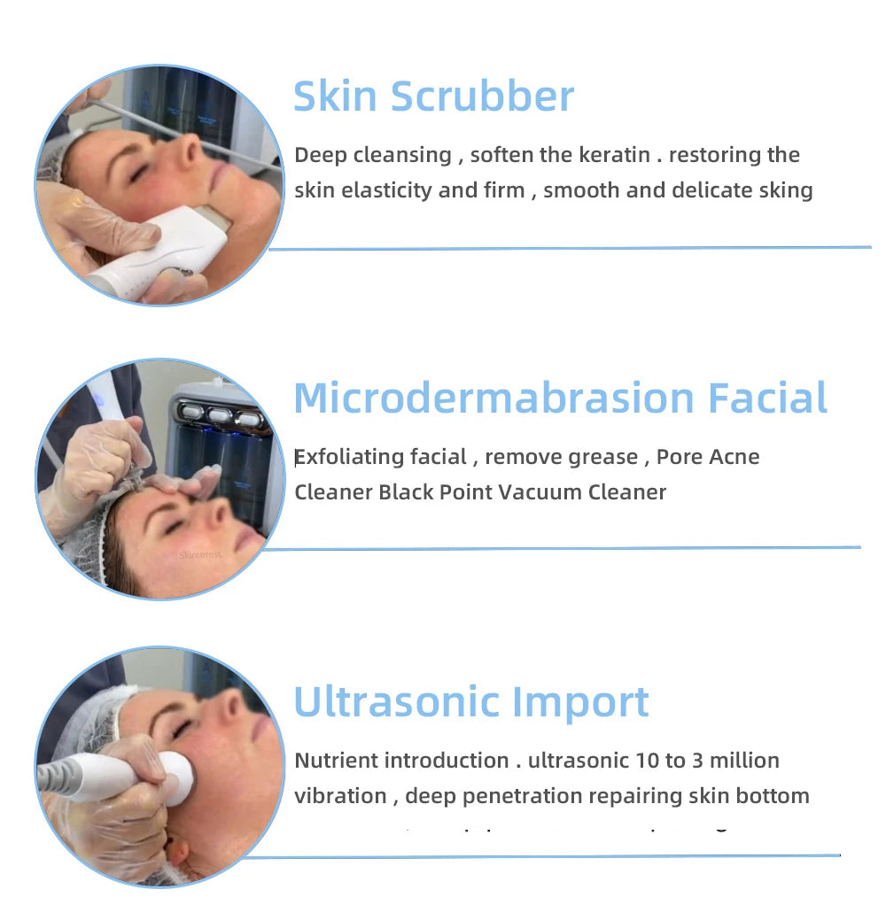 7-in-1 Wasser-Sauerstoff-Bläschen-Maschine professionelles Hydra Wasser Dermabrasions-Schönheitsgerät Gesichts-Spa-Hautpflege Hautreinigung