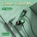 Gamer kabelgebundene Kopfhörer Gaming kabelgebundene Ohrhörer Metall HiFi Bass Stereo 3,5mm Ohrhörer Earbud für Handy Computer Mikrofon L-Klinke magnetisch