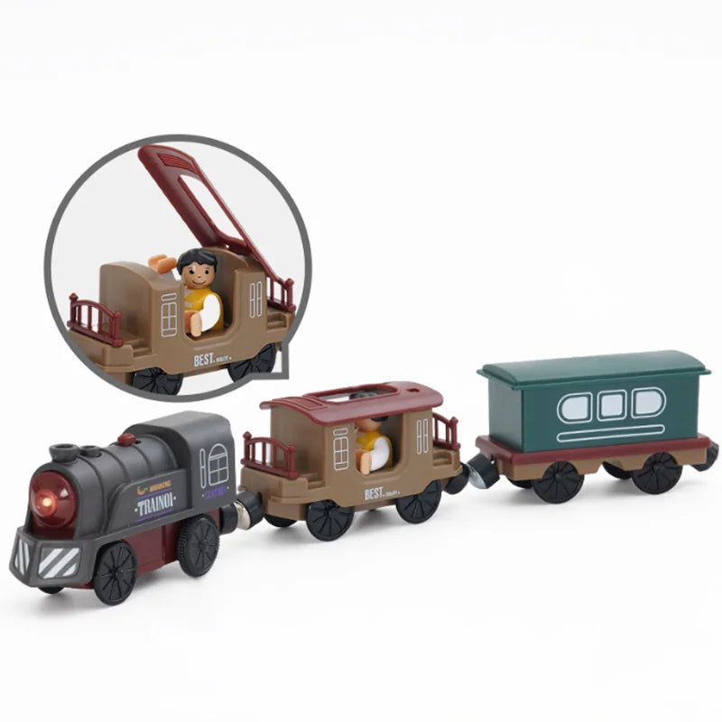 Neues elektrisches Eisenbahnset, kompatibel mit Thomas Holzeisenbahn Schienen Zugspielzeug für Kinder Weihnachtsgeburtstagsgeschenk