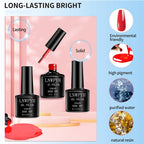 Gel-Nagellack-Kit, professionelles Nagelgel-Kit mit Nageltrockner, Soak-Off-Nagellack-Kit, Unterlack, Überlack, Maniküre-Werkzeug-Set