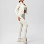 3-teiliges Sportbekleidung Yoga-Set Gym Sport-BH Reißverschlussjacke Leggings Kleidung Sportbekleidung Yoga-Anzüge für Damen Fitness-Set Trainingsanzug