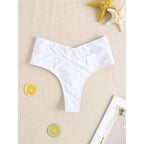S - XL High Waist High Leg Cut Bikinihose Damen Bademode Weibliche Bademode Brasilianische Tanga Höschen Unterwäsche K7095