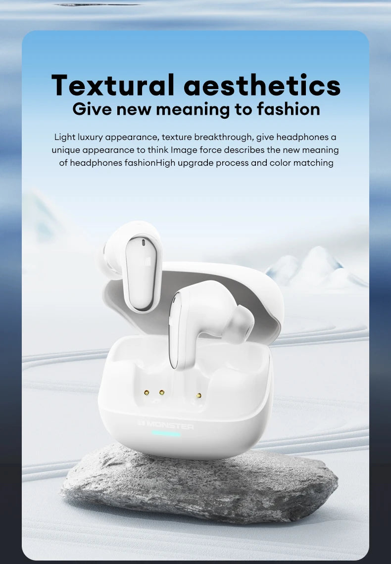 Monster MQT52 Bluetooth 5.4 Wireless Kopfhörer 24 Std. Akkulaufzeit Stereo-Kopfhörer Niedrige Latenz Gaming Dual-Modus Headset Geschenk