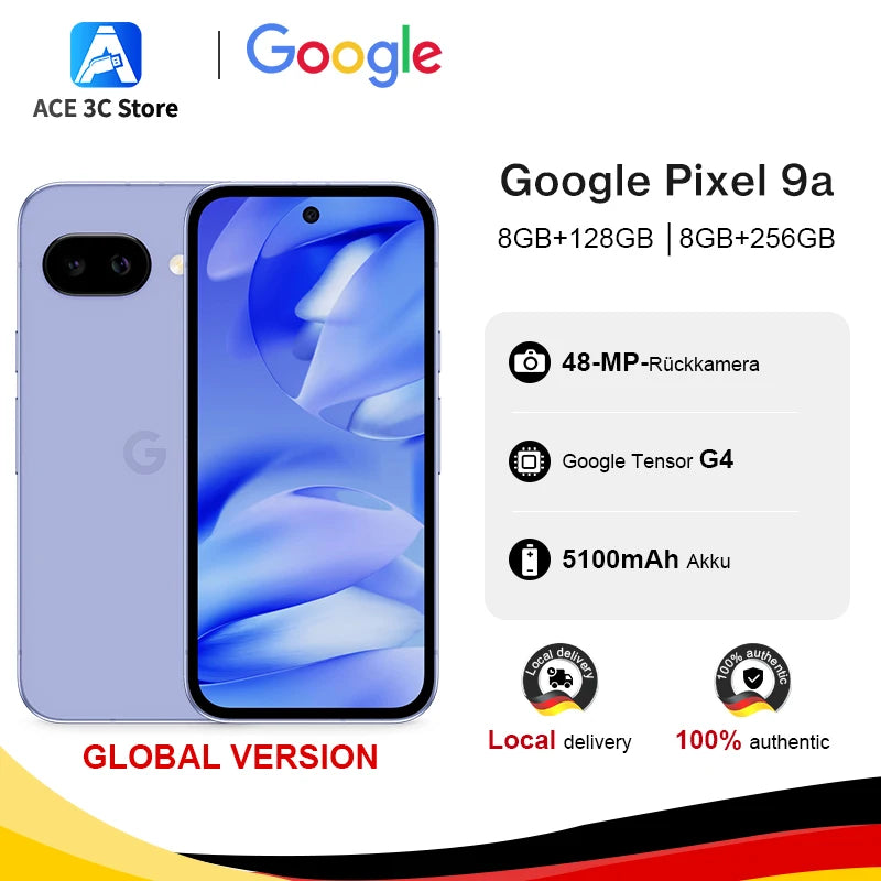 Globale Version Google Pixel 9a 5G Smartphone Google Tensor G4 6,3 Zoll 120Hz Actua Display 5100mAh Akku 48MP Rückkamera NFC Hauptbild