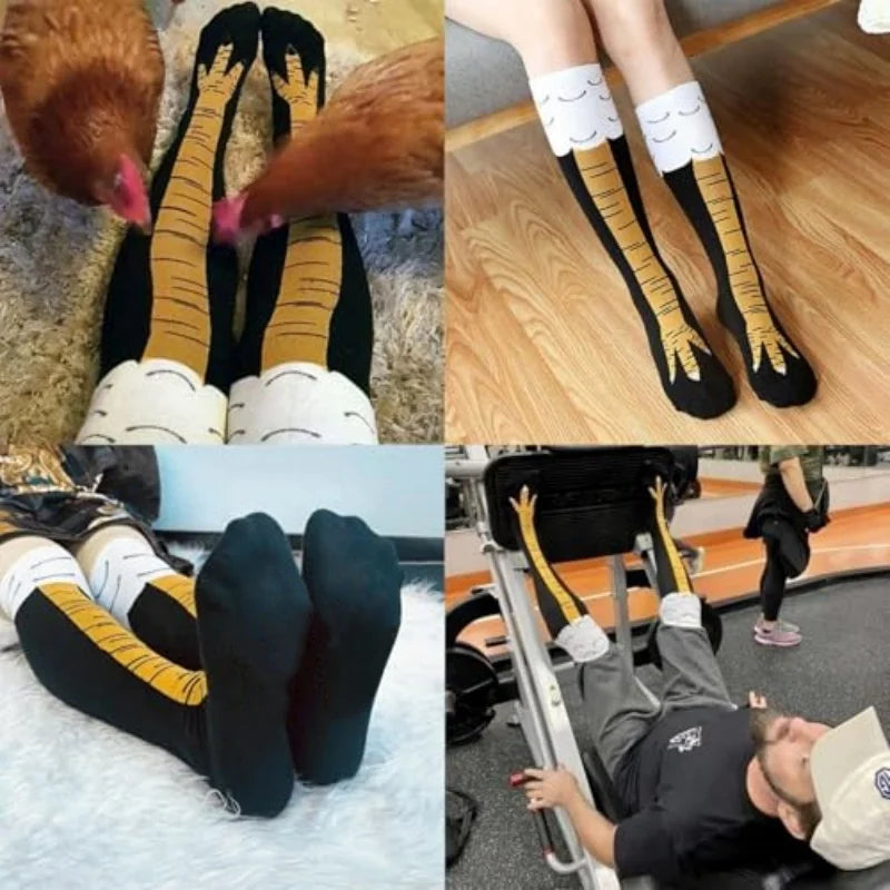 Lustige Verrückte Hühnerfuß-Socken Unisex - Neuartige Kniestrümpfe Witziges Geschenk