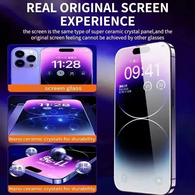 Oleophobe Beschichtung Staubfrei Einfache Installation Displayschutzfolie Für iPhone 17 16 15 13 11 12 14 Pro Max Air SE 7 8 Plus XR Glas