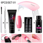 Poly Nail Gel Komplettset mit 6W LED-Lampe Nagelset für Anfänger Nagelspitzen Kunst 3D-Design Dekoration Verlängerung Maniküre Werkzeugset