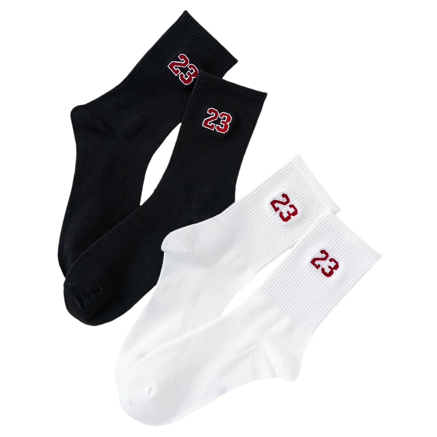 Herren-Crew-Socken, klassisch, Design mit Nummer 23, bequem, atmungsaktiv, feuchtigkeitsableitend