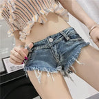 Damen Sommer Low Waist Denim Shorts Stretch Kurze Jeans Hot Pants Sexy Dreieckiges Design Po-Former Casual Streetwear DURIKIES