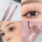 Doppelseitiger Lying Silkworm Eyeliner Pencil Diamond Glitter Matt Aegyosal Pen Aufhellende Creme-Lidschatten-Highlighter-Augen-Make-up