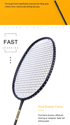 ALP ZJ2.0 Pro 4U 85g 100% Carbonfaser + Titanlegierung Badmintonschläger Ultraleichte Sportausrüstung Schläger Badmintontraining