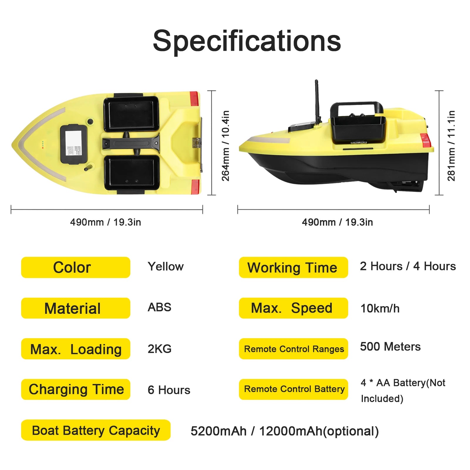 Modernes GPS-Futterboot mit 3 Köderbehältern, 12000mAh kabelloses Futterboot mit automatischer Rückkehrfunktion, verschiedene Stile