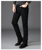 Frühling Herbst Herren Klassische Modemarke Jeans Homme Mann Weiche Stretch Schwarze Biker Maskulino Denim Hose Herrenhosen Overalls
