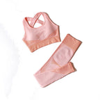 2/3tlg Damen Yoga Anzug Nahtlos Gestrickte Yogahose Leggings Kleidung Reißverschluss Langarm Crop Top Fitnesskleidung Sportbekleidung Gym Set