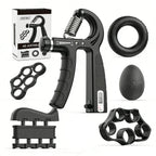 6 Pack Hand Grip Strengthener Kit, Adjustable Resistance Counting Hand Gripper, Finger Exerciser, Grip Ring & Stress Relief Ball for Forearm Workout, Wrist Rehabilitation Training