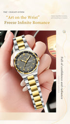 POEDAGAR Fashion Damen-Armbanduhr, Top Elegant, Woche, Datum, Damen-Uhr, Quarz, Edelstahl, Leuchtend, Wasserdicht, Damenuhren, Reloj