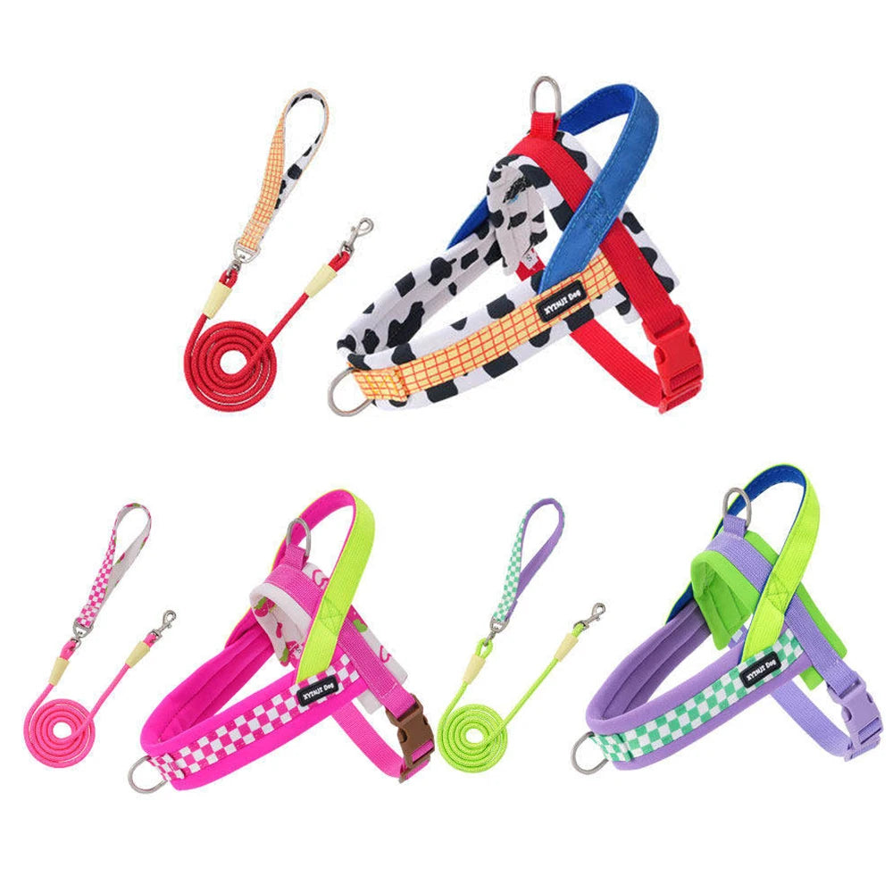 Small Dog Harness, Saddle Style No Pull Adjustable for  Puppy  Pet Chest for dog Breathable  Walking dog supplies s