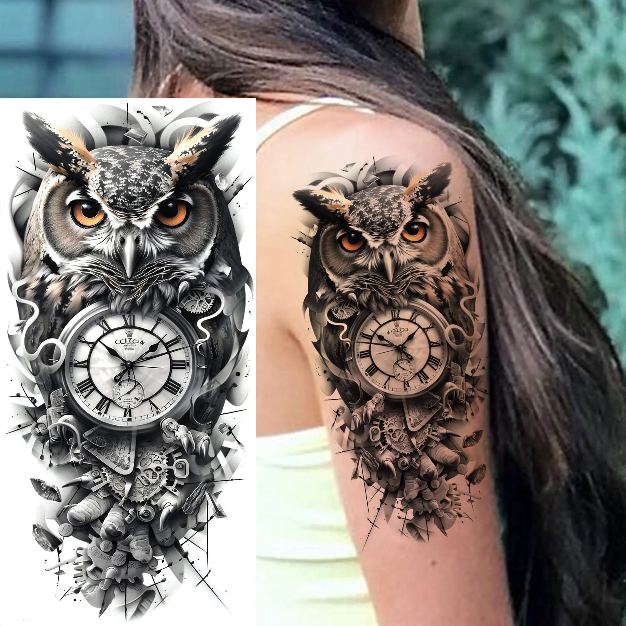 1 Blatt Kobra Schlange Drache Skorpion Temporäre Tattoos für Männer Frauen Wasserdicht Langlebig Löwe Tiger Wolf Fake Tattoo Aufkleber