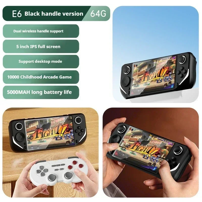 E6 Handheld-Spielemaschine konkurriert mit der neuen großen 3D-Handheld-Spielekonsole mit 5-Zoll-Großbildschirm, tragbare Spielekonsole