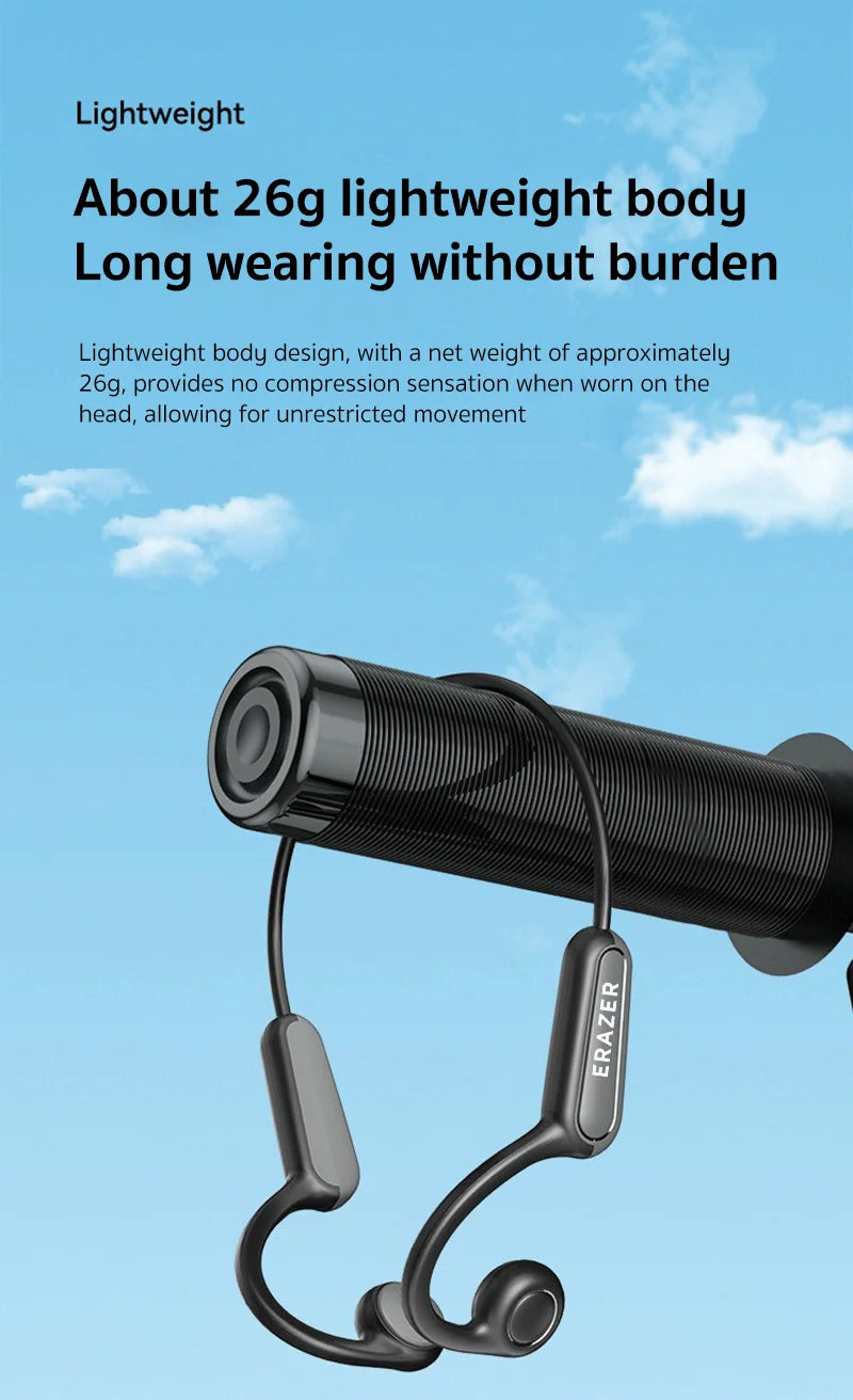 ERAZER XF22 Kopfhörer Bluetooth 5.4 Sport Wireless Kopfhörer Knochenschall-Headsets mit Mikrofon Nackenbügel-Kopfhörer