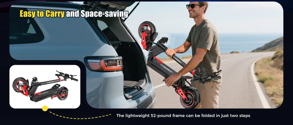 J15MAX Elektroroller für Erwachsene, 1600W Leistungsstarker Motor, 40-50 Meilen Reichweite, 50 km/h Höchstgeschwindigkeit, E-Scooter mit Vorder-/Hinterradfederung, 10" Reifen