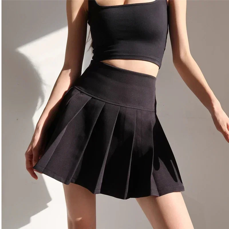 Amerikanischer Schulstil Y2K Sommer Kurzer Faltenrock Für Damen 2024 Hohe Taille Sexy Hotsweet Minirock Weiblich