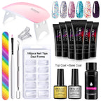 Poly Nail Gel Komplettset mit 6W LED-Lampe Nagelset für Anfänger Nagelspitzen Kunst 3D-Design Dekoration Verlängerung Maniküre Werkzeugset