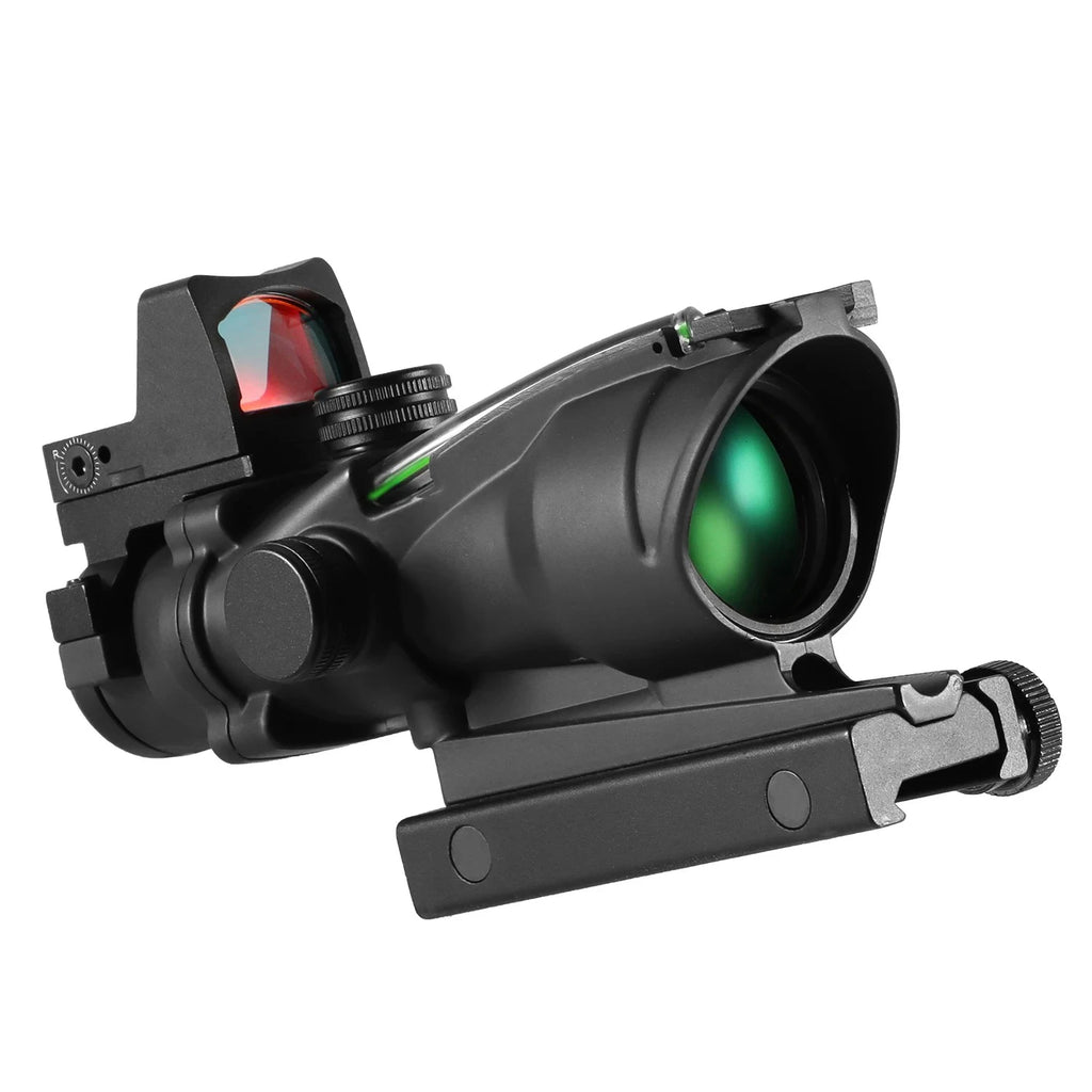 Einstellbares 4x32 Leuchtpunktvisier 1x 4x Zielfernrohr Leuchtpunkt Taktisches Zielfernrohr 20mm Schiene für die Jagd