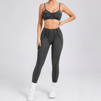 Nahtlose Yoga-Sets Sport-Fitness Hochbund-Hüfthebe-Formhose Rückenfreier BH-Anzug Workout-Gym-Leggings-Sets für Damen