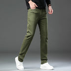 2026 98 % Baumwolle Elastische Baumwolljeans Herren Frühling Slim Straight Denim Hose Komfort Große Größe Koreanische Business Casual Hose
