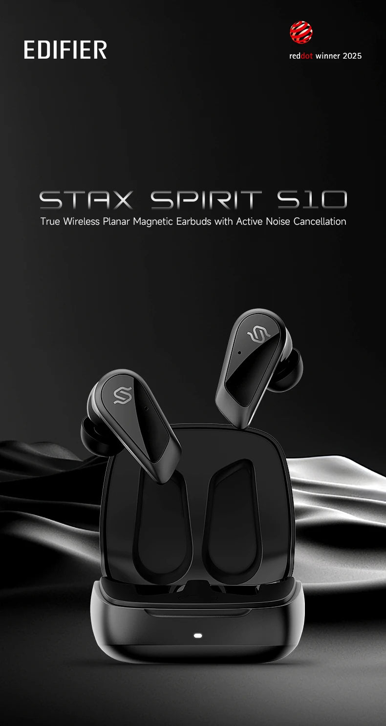 EDIFIER S10 Planar Magnetic ANC True Wireless Earbuds Hi-Res LDAC Bluetooth 5.4 Kopfhörer 6 Mikrofone 28 Stunden Akkulaufzeit