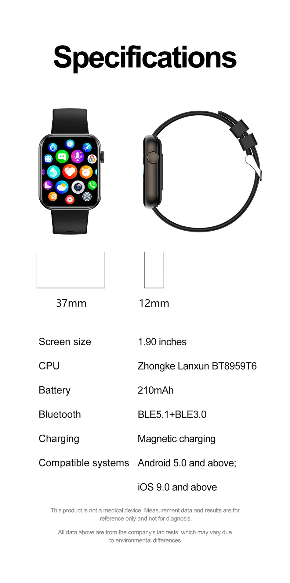 2025 Neue Sport Smartwatch Herren Full Touchscreen Herzfrequenz Bluetooth Anruf 1,9 Zoll KI-Sprache IP68 Wasserdichte Smartwatch Damen
