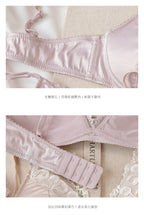 Französisches Dessous-Set für Damen, dünner, bügelloser Triangel-BH, Spitze & Stickerei-Design